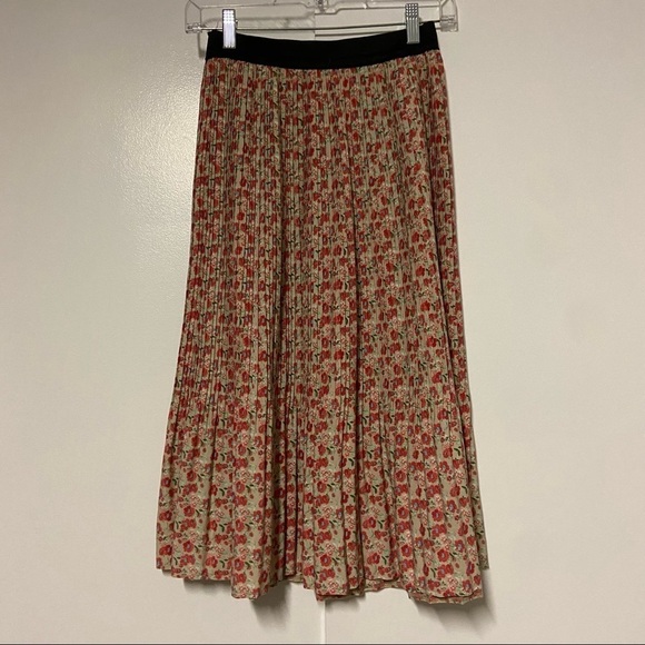 oak + Fort micro floral print pleated midi skirt One Size - Picture 7 of 8